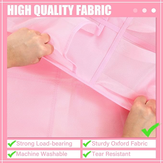 Windyun 40 Over the Door Shoe Organizer Large Breathable Mesh Pockets Pink Hanging Shoe Rack for Closet Behind Door Hanger Storage Holder Nonslip Hooks for Women Entryway Bedroom Utility Room