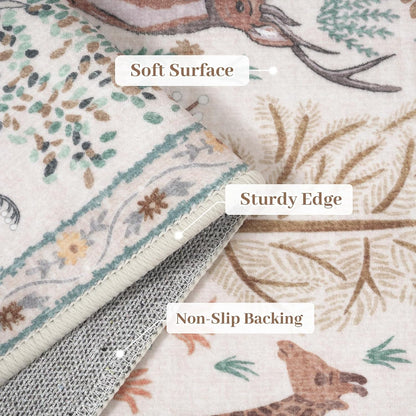OJIA Jungle 8x10 Area Rugs for Living Room Bedroom Large Washable Rugs, Thin Modern Nursery Rug Non-Shedding Kids Playroom Rug Stain Resistant Large Carpet Neutral Rugs for Kids Room Dining
