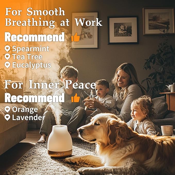Essential Oils for Diffuser for Home, Top 5 Aromatherapy Oils,Candle&Soap Making,10ml（Orange, Lavender, Peppermint, Eucalyptus, Tea Tree）