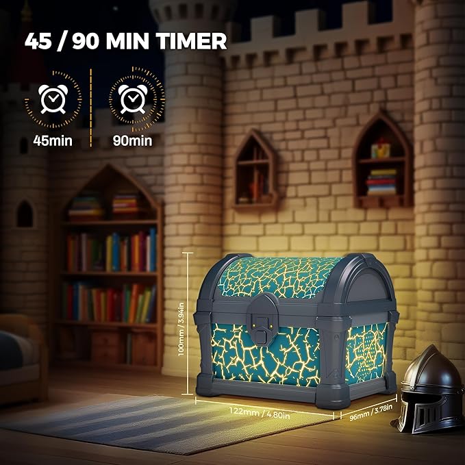 Briignite Galaxy Projector, 7 Colors Treasure Chest Night Light Aurora Lights Projector with 8 Effects & Remote, Dimmable Galaxy Light Ambient Lighting for Bedroom, Gifts for Kids Teen Women (Blue)