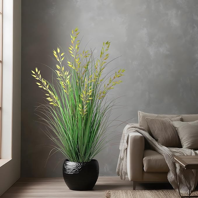 Artificial Plants Artificial Wheat Grass Faux Plants Artificial Grass Plant Fake Green Plants Tall Fake Plants Tall Suitable for Indoor Home Decor Outdoor Porch Terrace Decor（47In 1PCS