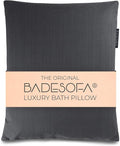 BADESOFA® Luxury Bath Pillow S - Ultra Comfortable & Quick-Drying Bath Back Pillow - Washable Full Body Bath Pillow for Bathtub - Therapeutic Head and Neck Support - Luxury Spa Cushion in Charcoal
