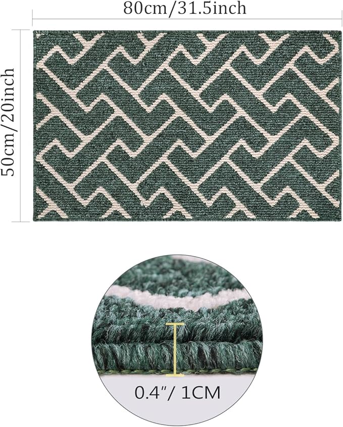 hicorfe Indoor Doormat,Front Back Door Mat Rubber Backing Non Slip Door Mats 20"x31.5" Absorbent Resist Dirt Entrance Doormat Inside Floor Mats for Entryway Washable Low-Profile(Teal)