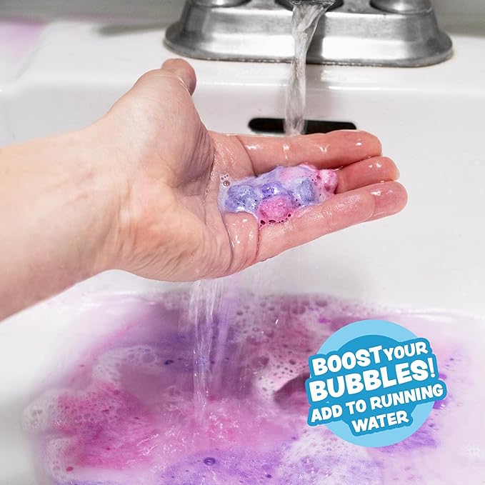 Tub Works Lil' Bursts Mini Bath Bombs for Kids, 90 Count, Cosmic | Nontoxic | Tiny With A Burst of Color, Foam & Bubbles | Customize With Fun Colors | Create Bath Art