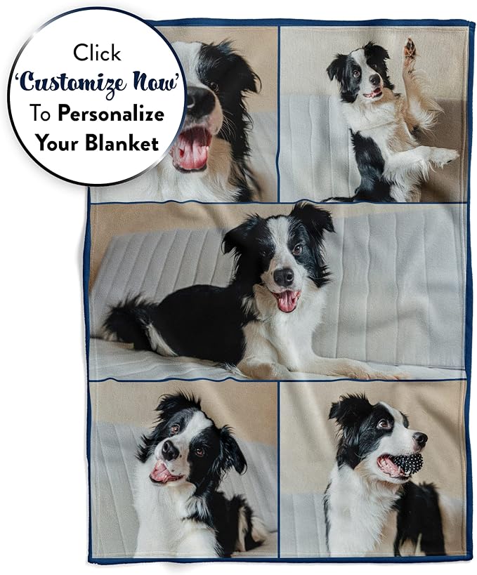 Ships Next Day, Custom Blanket with Picture - Printed in USA, Personalized Photo Blanket (Fleece – 60x80)