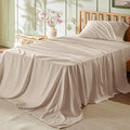 Bedsure Twin XL Sheet Sets Dorm Bedding - 3 Pieces Soft Extra Long Twin Sheets, Hotel Luxury, Easy Care Microfiber for Women, Men, Beige
