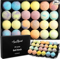 Luxury Bath Bombs for Women - Gift Set of 24 Bathbombs with Organic Essential Oils - Natural Vegan Soap for Moisturizing Fizzy Bubbles