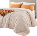 Bedsure Comforter Duvet Insert - Quilted Comforters Oversize Queen Size, All Season Duvet, GentleSoft Down Alternative Bedding, with 8 Tabs, Gifts for Women/Men, Beige, Oversize Queen 98 x 98 Inches