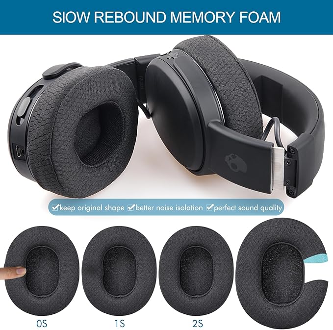 GEVO Ear Pads Replacement for Skullcandy Hesh 3 Hesh EVO Hesh ANC Headphone, Earpads Cushions for Crusher Wireless Crusher Evo Crusher ANC Headset with Memory Foam (Mesh)