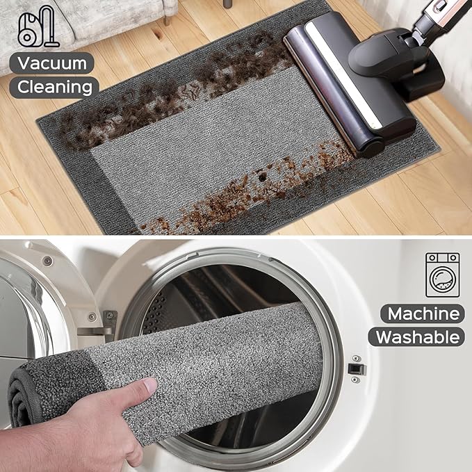 Machine Washable Kitchen Rug 32" x 48", Non Slip Indoor Door Rug, Absorbent Entrance Runner Rug for Bedroom, Hallway, Bathroom, Floor