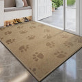 Door Mat Indoor Entrance 24"x35", 0.16" Thin Paw Print Low Pile Doormat, Non Slip Welcome Mat, Trap Dirt and Moisture, Easy Clean, Brown