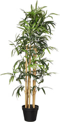 Amazon Basics Artificial Fake Bamboo Plant with Plastic Planter Pot, 39.4", Green