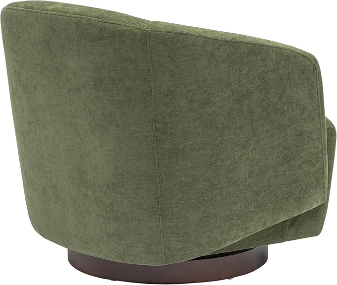 MINCETA Accent Chair,Modern Swivel Chairs for Living Room and Bedroom Reading with Wood Base,Set of 2,Fabric in Green