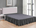 Sheets & Beyond Wrap Around Solid Microfiber Luxury Hotel Quality Fabric Bedroom Gathered Ruffled Bedding Bed Skirt 14 Inch Drop (Twin, Charcoal)