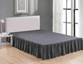 Sheets & Beyond Wrap Around Solid Microfiber Luxury Hotel Quality Fabric Bedroom Gathered Ruffled Bedding Bed Skirt 14 Inch Drop (Queen, Charcoal)