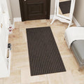 Ottomanson Mud Mat 2'7" x 4' Entryway Rug - Non-Slip Scraper Doormat for Muddy Paws, Dirt Trapping Indoor/Outdoor Mat for High-Traffic Areas, Kitchen, Garage, Patio, Brown