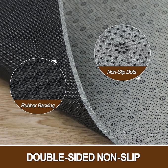 LINLA Dual Surface Felt+Rubber Non-Slip Rug Pad, 3'x5', 1/4" Thick, Strong Grip Cushioning Support Pad, Double-Side Anti-Skid, Safe for All Floor and Finishes, Extra Comfort