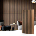 Art3d 2 Wood Slat Acoustic Panels for Wall and Ceiling - 3D Fluted Sound Absorbing Panel with Wood Finish - Walnut