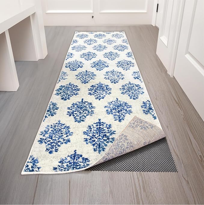 Veken Runner Rug Pad Gripper for Hardwood Floors, Non Slip 2x10 Ft Rug Pads for Area Rugs, Thick Dark Grey Rug Grippers for Tile Floors, Under Carpet Anti Skid Mat, Keep Your Rugs Safe and in Place