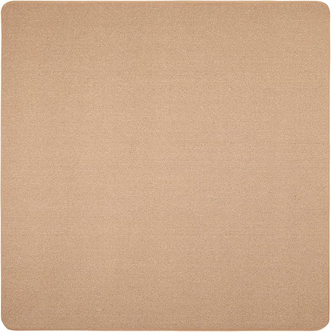 House, Home and More Skid-Resistant Carpet Indoor Area Rug Floor Mat - Pebble Beige - 6 Ft X 6 Ft - Non Slip Rubber Backing, Stain Resistant, Dog Friendly, Living Room Bedroom Kitchen Entryway