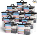 Hopack Under Bed Storage Bags Organizer, 22L Clear Storage Bags, Bags Organizer Clear Zipper Containers Bedroom, Storage Bag for Sweater, Clothes, Shoe Toy, Blanket, Sheet (Black,10PACK)