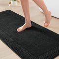 Madison Park Splendor Reversible 100% Cotton Tufted Bathroom Rug-3000 GSM Hotel Quality Luxurious Plush Medium Pile Bath Mat Absorbent, Quick Dry, Shower Room Décor, 24x60 Black