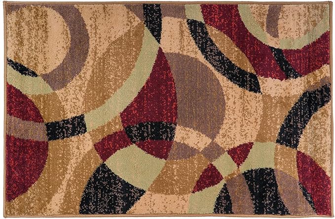 Rugshop Contemporary Abstract Circles Perfect for high Traffic Areas of Your Living Room,Bedroom,Home Office,Kitchen Easy Cleaning Area Rug 2' x 3' Multi