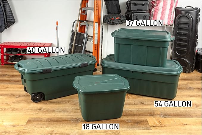 Rubbermaid 3 Pack High Top Storage Containers for Garage and Home Use, 37 Gallon