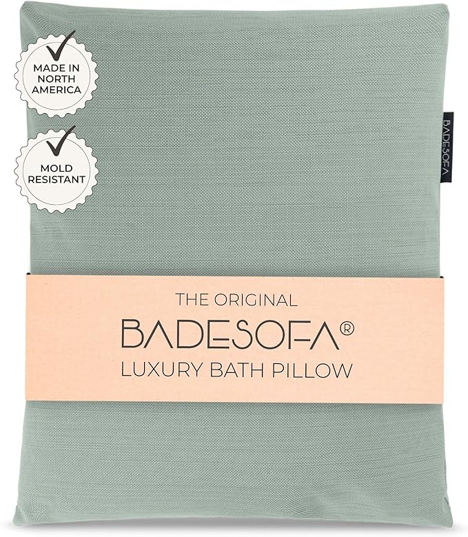 BADESOFA® Luxury Bathtub Pillow L - Large Bath Pillow for Therapeutic Neck and Back Support Quick-Drying - Washable Full Body Bath Tub Cushion - Luxury Spa Cushion in Green