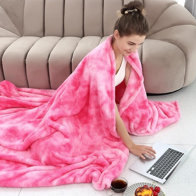 obinsm Warm Blanket Pink Throw Blankets for Women - Fuzzy Soft Bed Blanket for Couch Home Decor