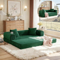 Convertible Futon Sofa Bed, Fold Out Floor Sofa Couch with Sleeper Sofa,Folding Boneless Couches with Deep Seat,Cloud Corduroy Foldable Mattress Couch for Living Room (Green)