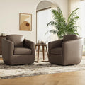 360° Swivel Accent Chair Set of 2 with Pillow - Comfy Living Room Armchair No-Sag Foam & Sturdy Metal Base, Fully Assembled Swivel Accent Single Sofa for Bedroom Living Room, Office, Wolf Grey