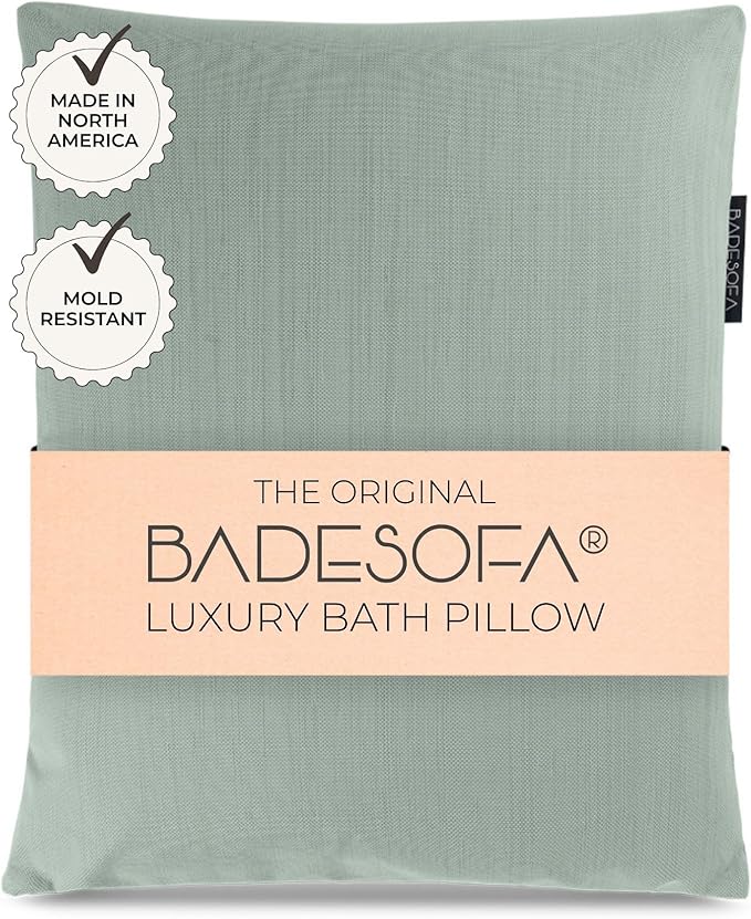 BADESOFA® Luxury Bath Pillow S - Ultra Comfortable & Quick-Drying Bath Back Pillow - Washable Full Body Bath Pillow for Bathtub - Therapeutic Head and Neck Support - Luxury Spa Cushion in Green