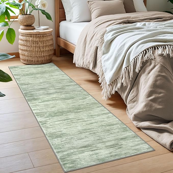 2x6 Modern Abstract Runner Rug for Hallways, Lime Green Super Soft Hallway Decor Kitchen Rugs with Non-Slip, Non-Shedding Washable Rug for Entryway Bedroom Indoor
