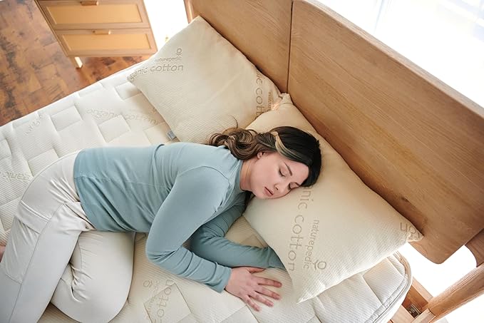 Naturepedic Organic Latex Pillow - King Bed Pillow with Medium Comfort - Luxury Pillow with Adjustable Fill for Comfortable Sleeping, Back Support and Neck Pain Relief