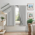 Pitalk 54 Inch Curtains 2 Panel Set 100% Blackout Linen Textured Room Darkening Thermal Insulating Curtain for Bedroom Winter Summer Heat Blocking Draft Kitchen Bathroom 54 Inches Long Light Grey Gray