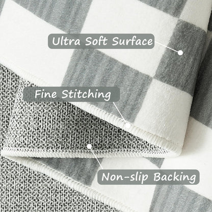 jinchan Runner Rug 2x5 Hallway Washable Modern Checkered Geometric Lattice Kids Bedroom Rug Indoor Floor Cover Non Slip Soft Carpet for Nursery Room Kitchen Laundry Room Home Grey