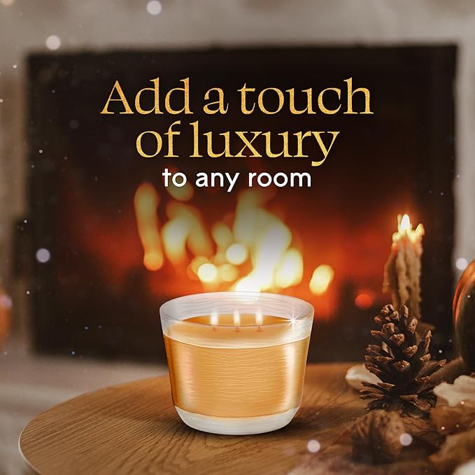 Glade 3-Wick Scented Candle Jar, Orange Zest & Clove, Air Freshener Infused with Essential Oils, 6.8 Oz, 3 Count