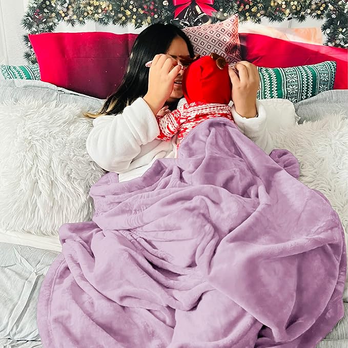 Bedsure GentleSoft Fleece Blankets King Size Lilac Lavender - Bed Blanket Soft Lightweight Plush Cozy Fuzzy Luxury Microfiber, 108x90 inches
