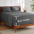 Bedsure Deep Pocket Queen Sheets Set - Fits Mattresses Up to 21 Inches Thick - 4 Piece GentleSoft Bed Sheets, Moisture Wicking, Soft & Cooling Bedsheet & Pillowcases, Easy & Secure Fit, Dark Grey