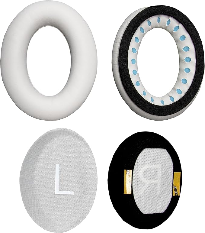 Replacement Ear Pads - Compatible with Bose QuietComfort 45 / SE Headphones, Soft Protein Leather,Premium Noise Cancelling Earpads, Durable & Comfortable Ear Cushions (QC 45-White)
