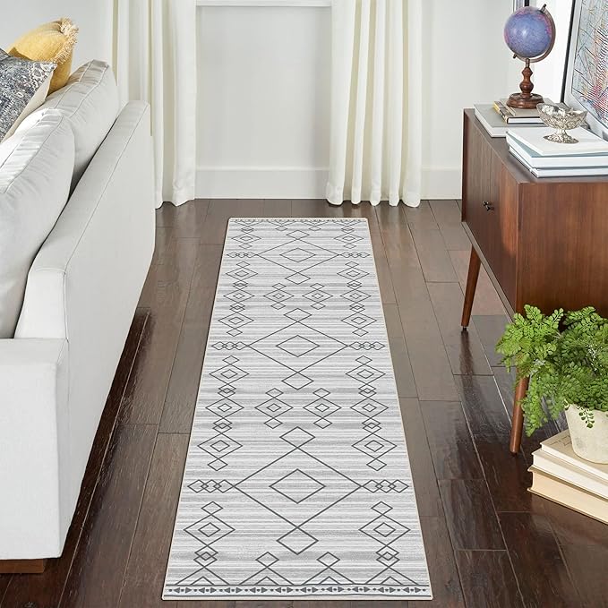 Runner Rug 2'x7' Western Washable Non-Slip Runners for Hallways Kitchen Entryway Laundry Room Modern Carpet Hallway Runner Checkered