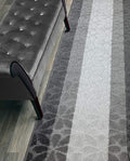 Custom Length Hallway Runner Rug,Slip Resistant,Flower Grey, 26 Inch X 8 feet, Sold and Priced Per Foot