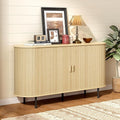 ONBRILL 55" Sideboard Buffet Cabinet with Storage, Sliding Door & Adjustable Shelf, Modern Accent Coffee Bar Console Table for Kitchen, Entryway, Oak