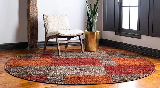 Unique Loom Autumn Collection Area Rug - Providence (8' Round, Multi/ Beige)