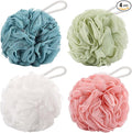 BTYMS 4 Pcs Loofah Sponge 60g/pc Mesh Pouf Bathing Sponges Bath Scrunchies Shower Puff