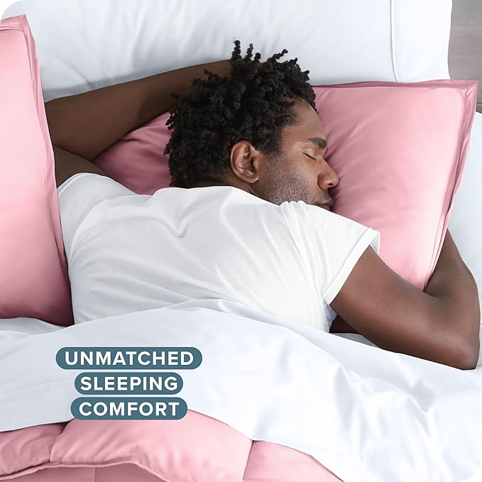 Bare Home Bedding Duvet Cover California King Size - Premium 1800 Super Soft Collection - Lightweight, Cooling - Soft Breathable Bedding Duvet Cover (Cal King, Light Pink)