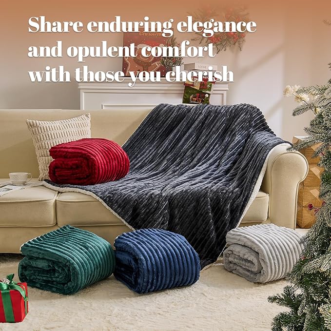 Electric Heated Blanket Queen Size Dual Control - 84"x90" Fast Heating Bed Blankets with 6 Heating Levels & 10 Hours Auto Off, Soft Ribbed Flannel, Over-Heat Protection ETL, Red