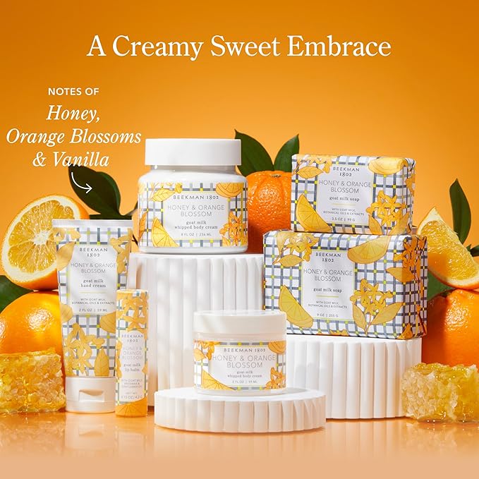 Beekman 1802 Pure Goat Milk Hand Cream, Honey & Orange Blossom - Scented - 2 oz - Moisturizing Lotion for Dry Skin - Anti-Aging Hydration - Good for Sensitive Skin - Cruelty Free - Packaging May Vary