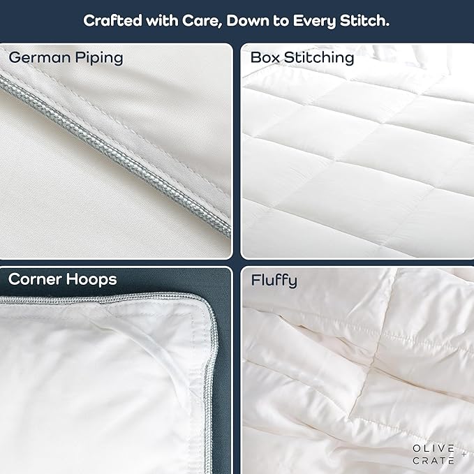 Olive + Crate 100% Cooling Bamboo Comforter from Viscose - California King Size - Hypoallergenic, Breathable & Moisture-Wicking Bedding - All Season Lightweight Plush Design - Organic Bamboo Comforter